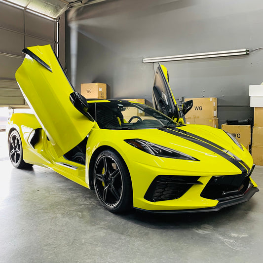 2022 Yellow C8 Corvette Verticall doors 